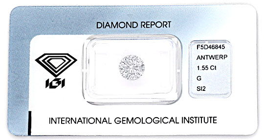 Foto 1 - Riesendiamant 1,55ct Brillant IGI Top Wesselton Diamond, D5108