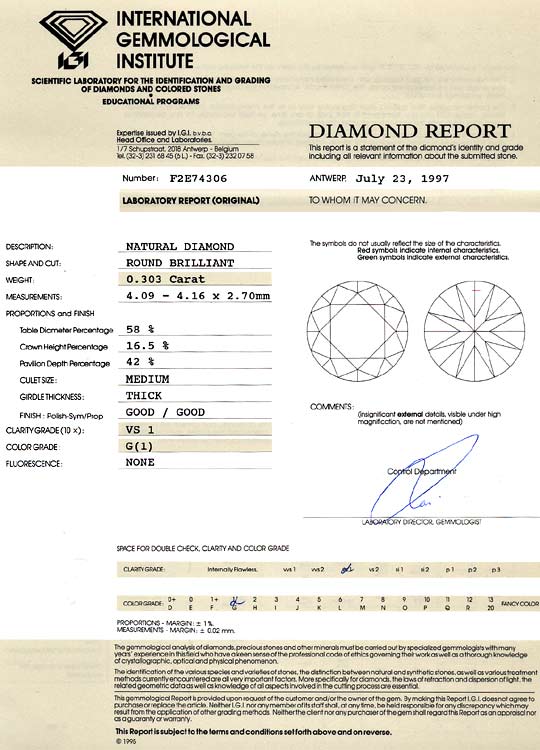 Foto 9 - Diamant 0,303ct Brillant VS Top Wesselton IGI Expertise, D6131