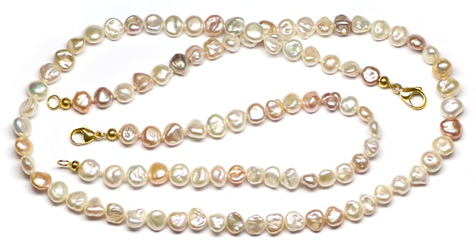 Foto 1 - Kette und Armband aus Multicolor pastellfarbigen Perlen, Q0424