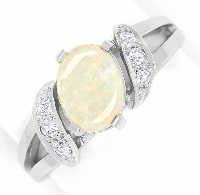 Foto 3 - Ring mit 0,75ct Opal und lupenreinen Diamanten-Weißgold, Q0782
