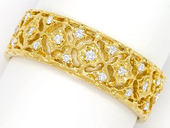 Foto 1 - Filigraner Vollmemory Ring mit 37 Diamanten in Gelbgold, S3648