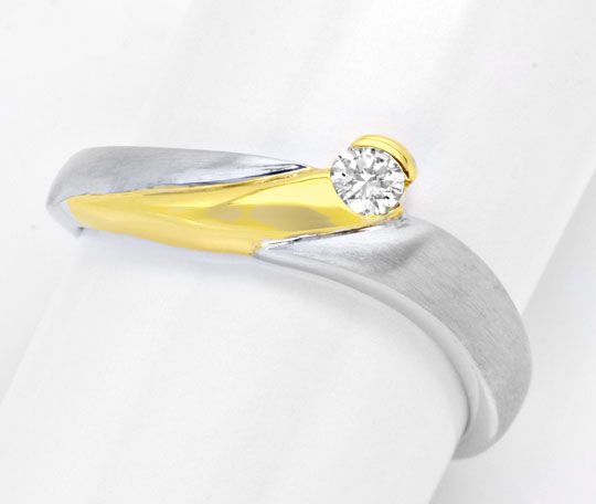Foto 2 - Diamant-Ring, Brillant 0.1ct River 14K Bicolor, S6018